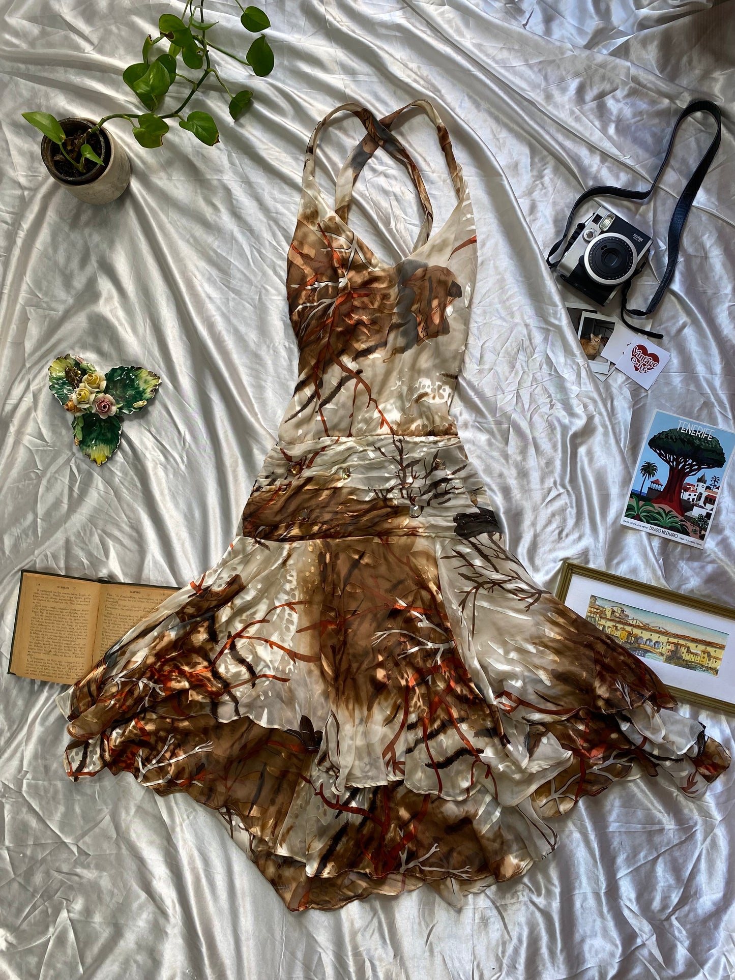 Brand new silk leopard dress