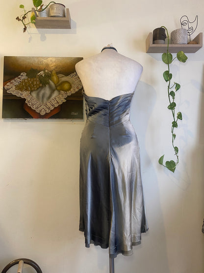 Silk brand new haute couture two toned dress