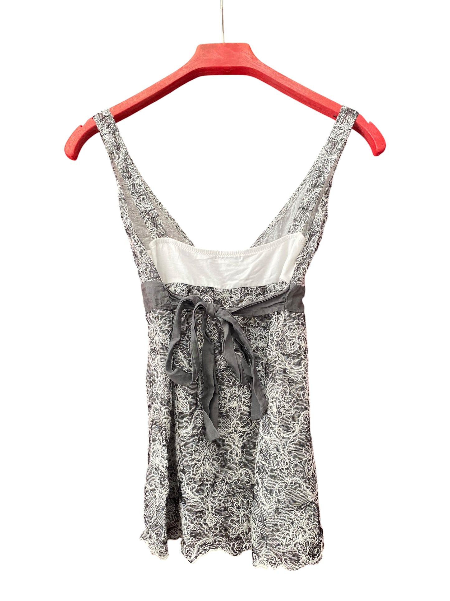 Grey embroidered summer top