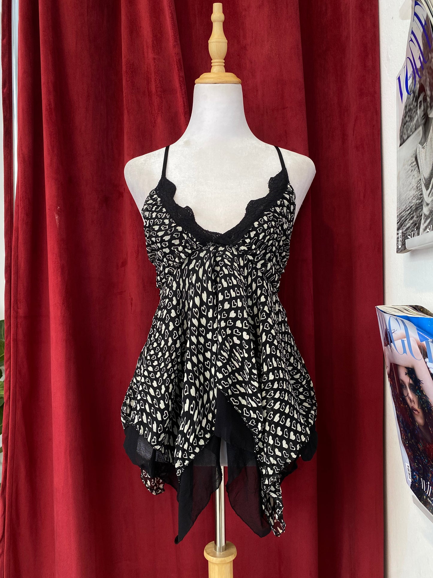 Summer asymmetrical top with heart design 🤍