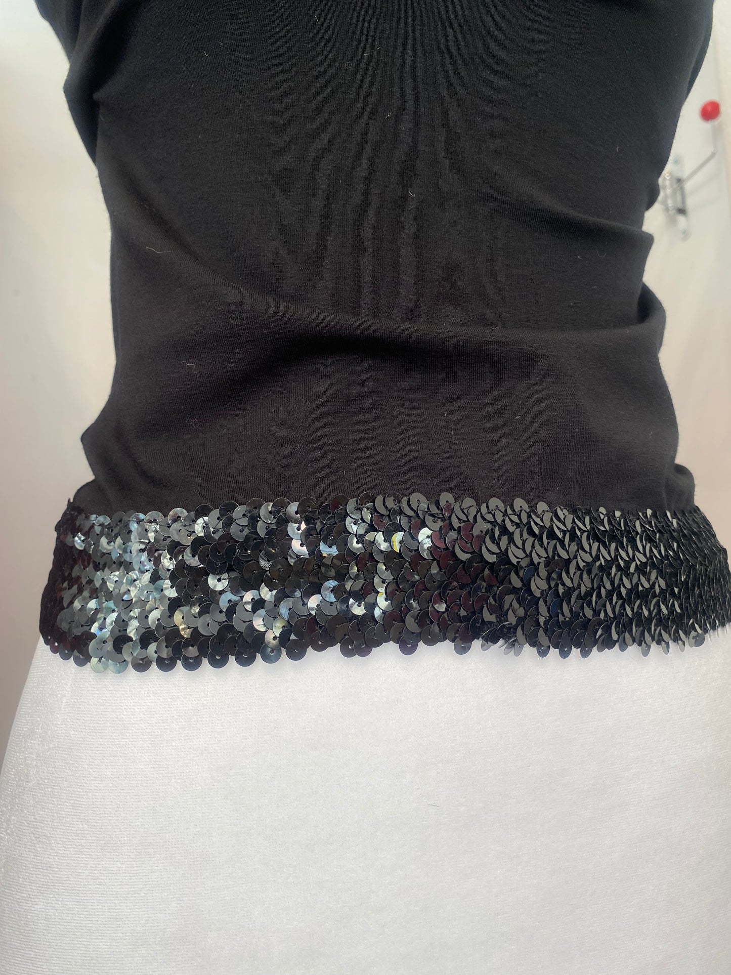 Brand new black halter top with sequin details