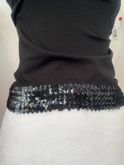 Brand new black halter top with sequin details