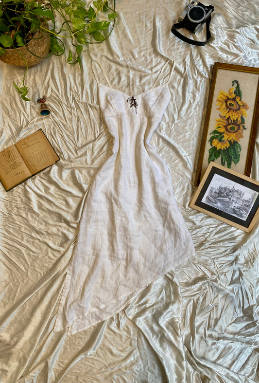 White linen dress