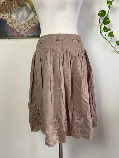 Brand new light brown beaded summer skirt