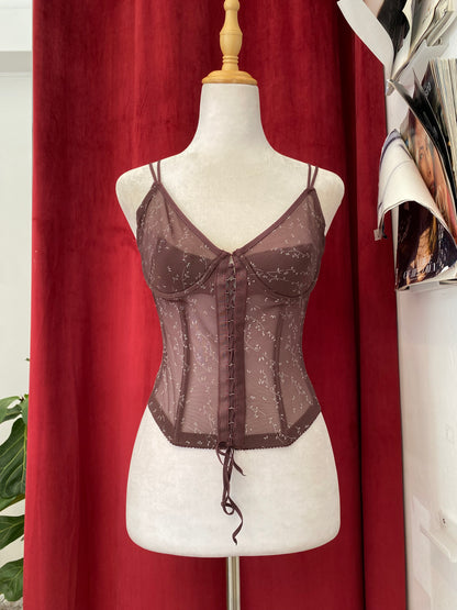 Dark brow flower corset