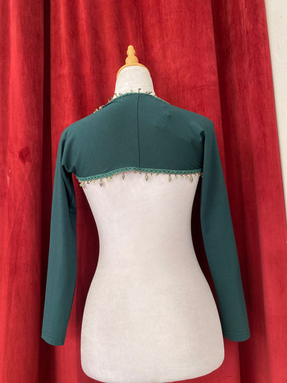 Deep green bejewelled bolero 🐉