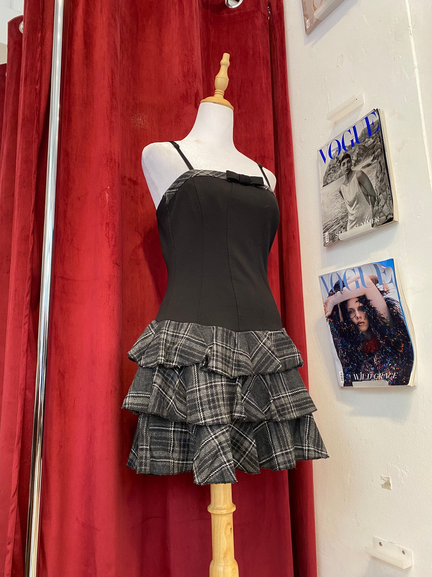 Rinascimento mini corset dress with ruffled bottom