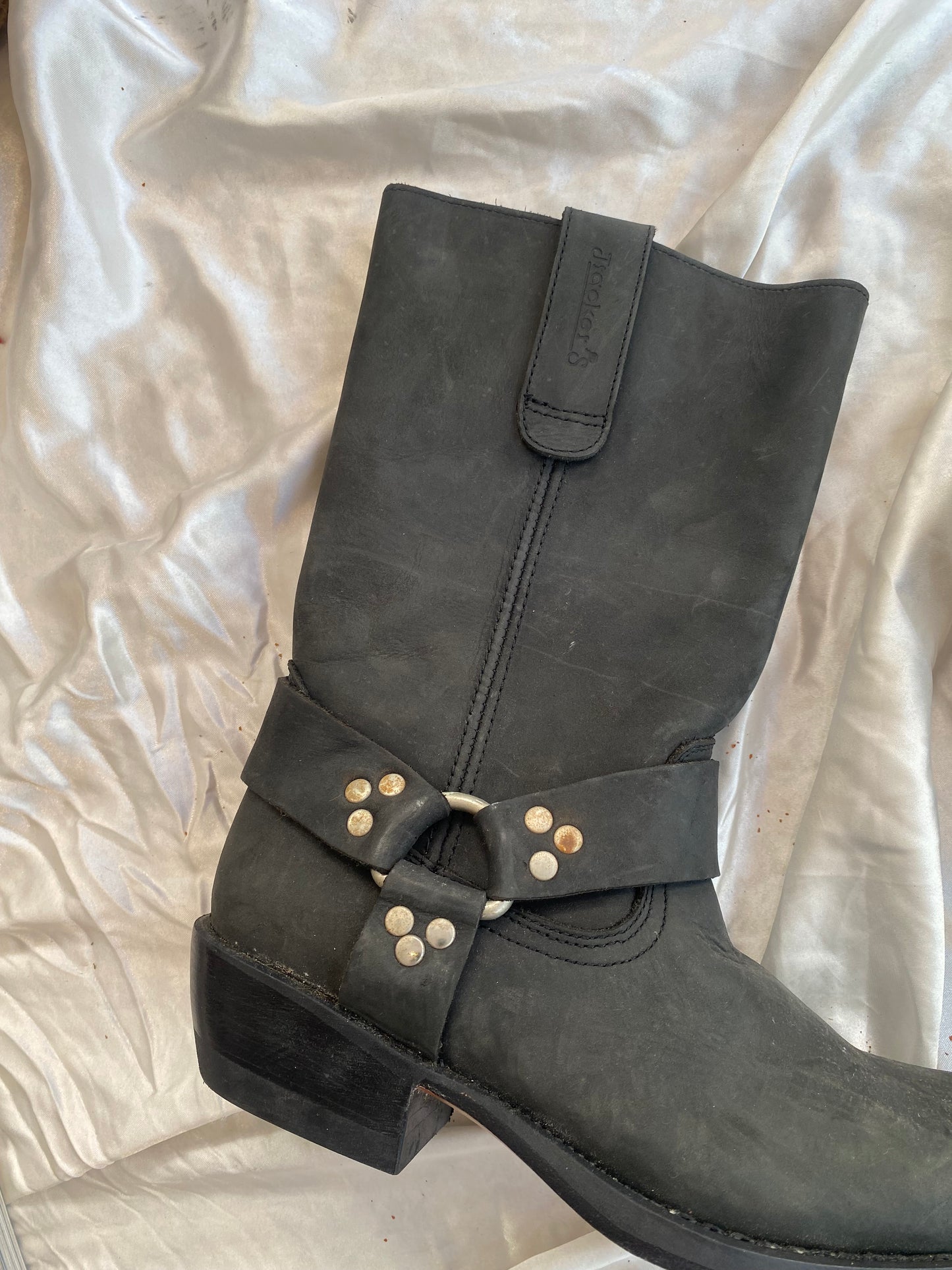 Leather brand new vintage black cowboy boots