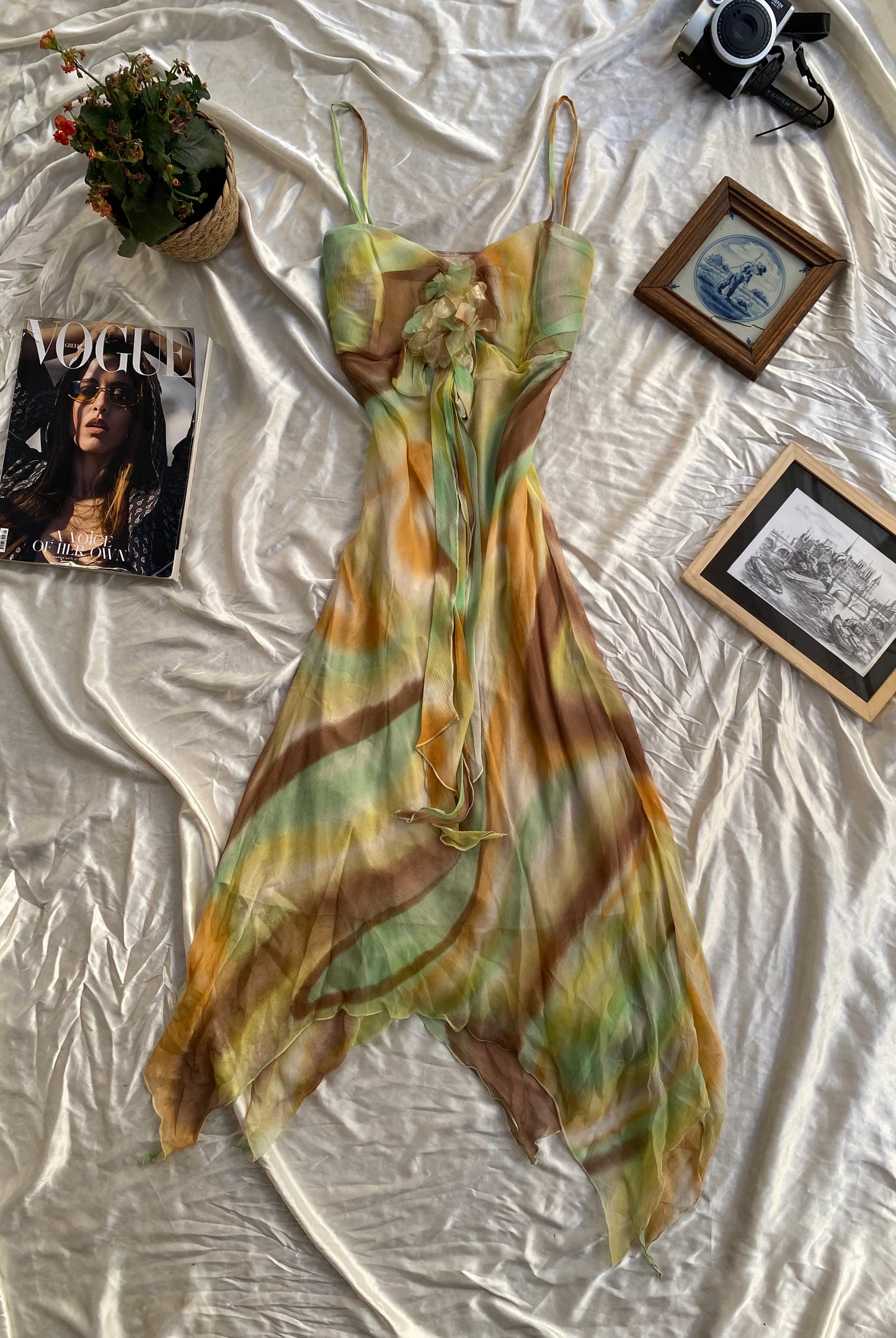 100% silk multicoloured summerdress dress 💐