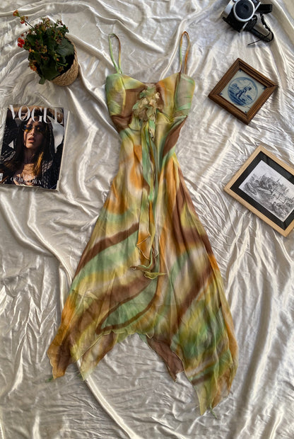 100% silk multicoloured summerdress dress 💐