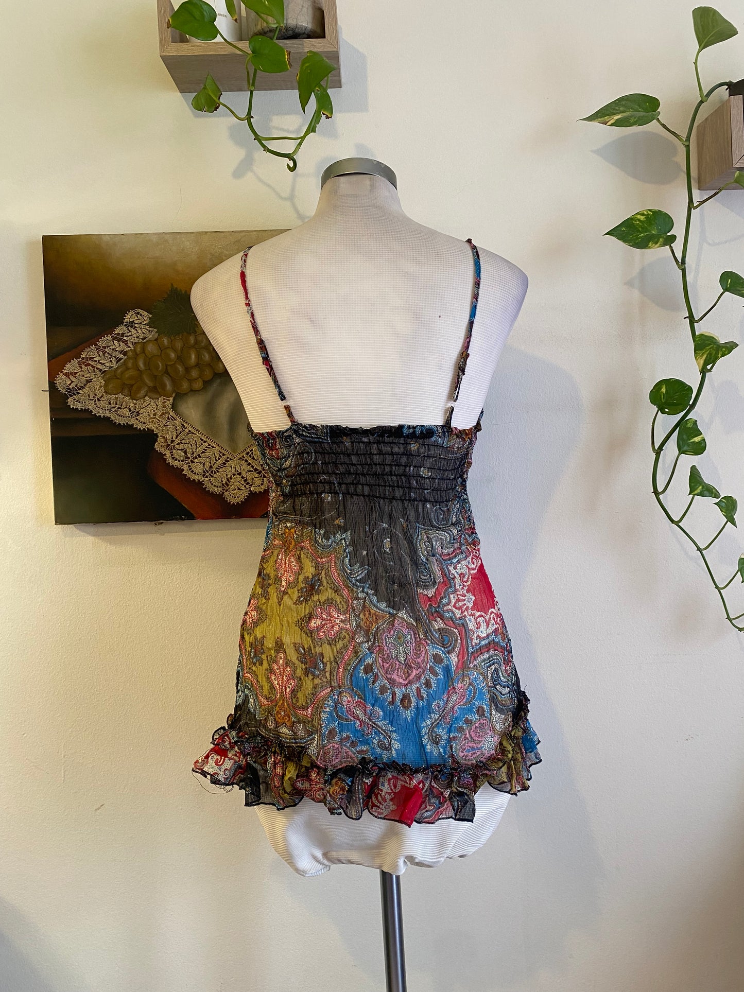 Silk based brand new multicoloured top