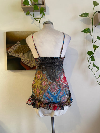 Silk based brand new multicoloured top