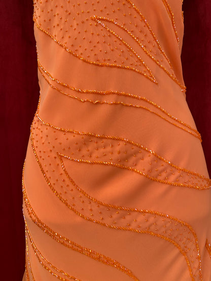 Tangerine handbeaded gown