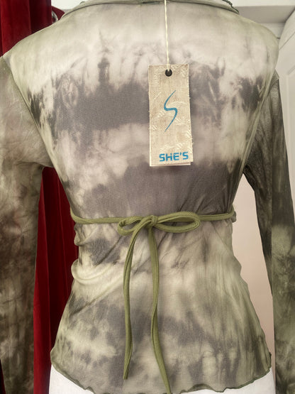 Brand new green top with sheer back