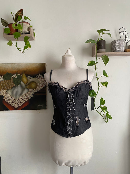 Denim Zinas couture brand new corset