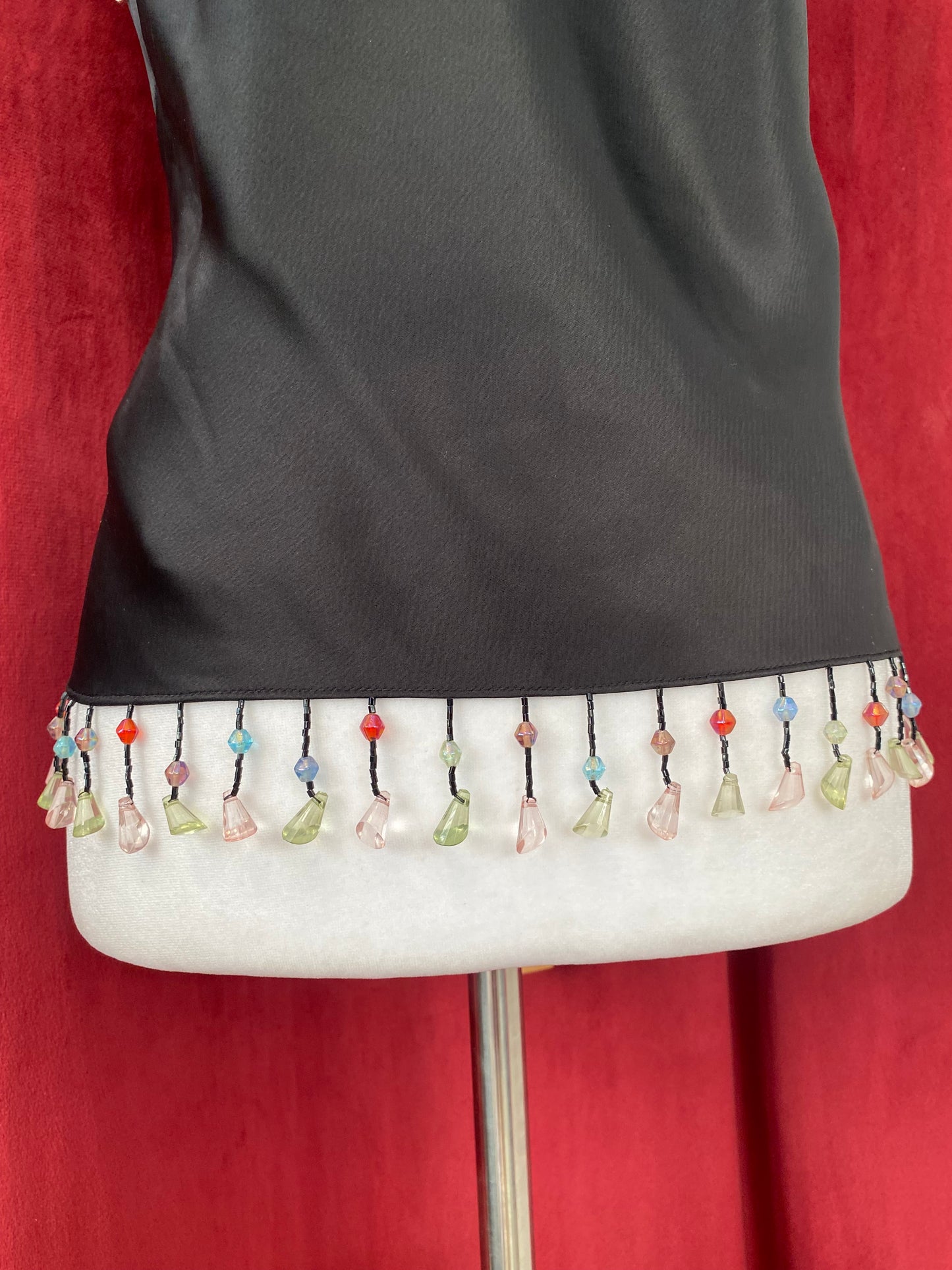 Handcrafted satin bearded top