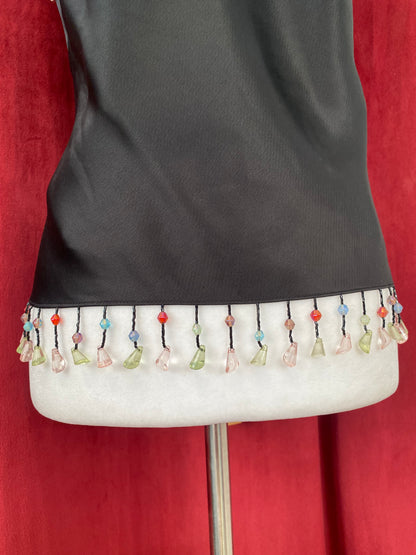 Handcrafted satin bearded top