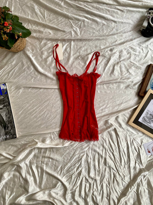 Brand new red corset top