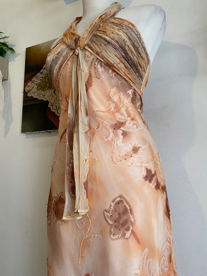 100% silk dress with sequin details