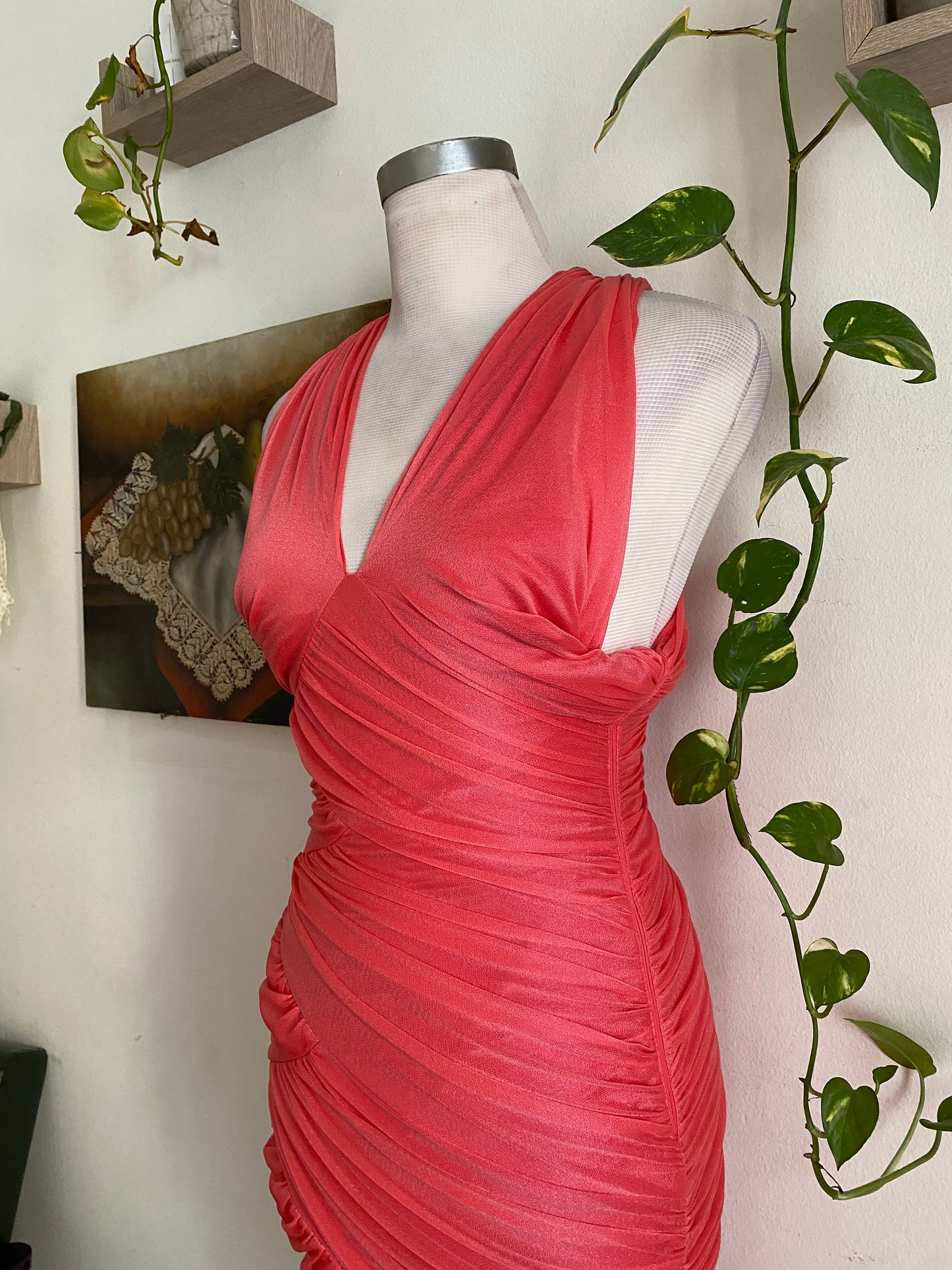Brand new coral summer bodycon dress