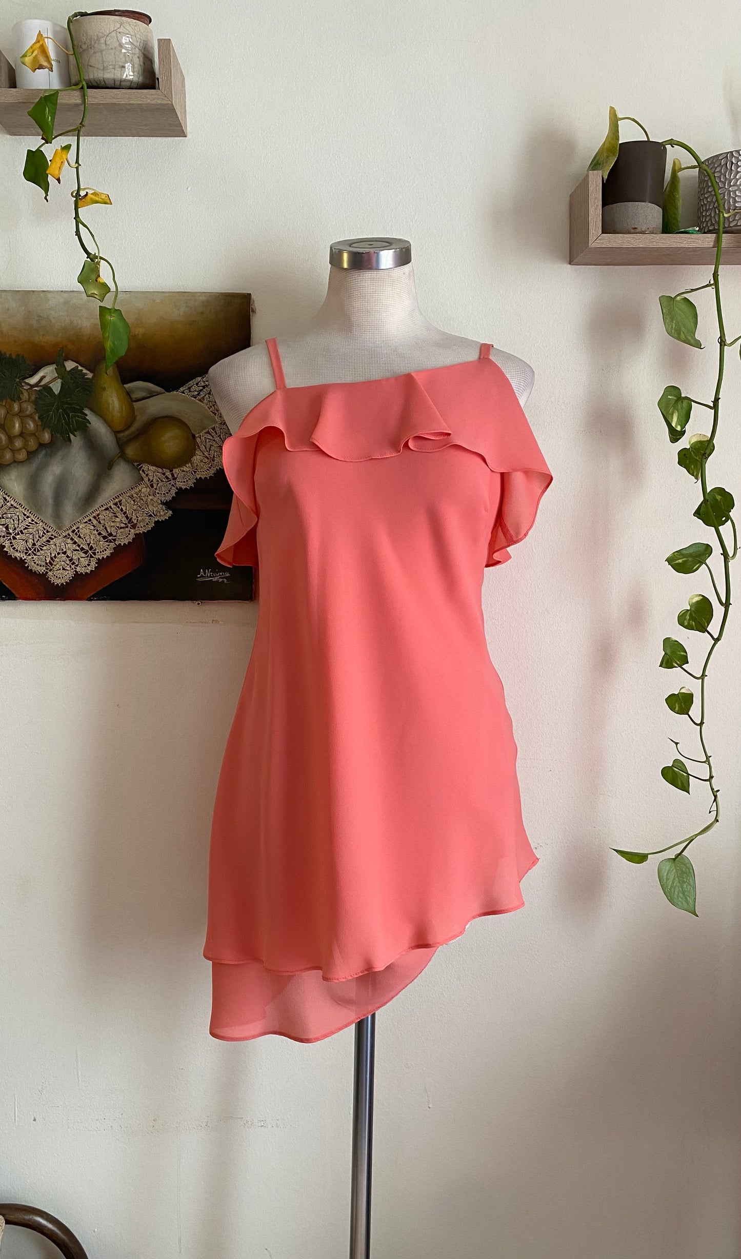 Brand new pink mini ruffled summer dress