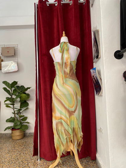 100% silk multicoloured summerdress dress 💐