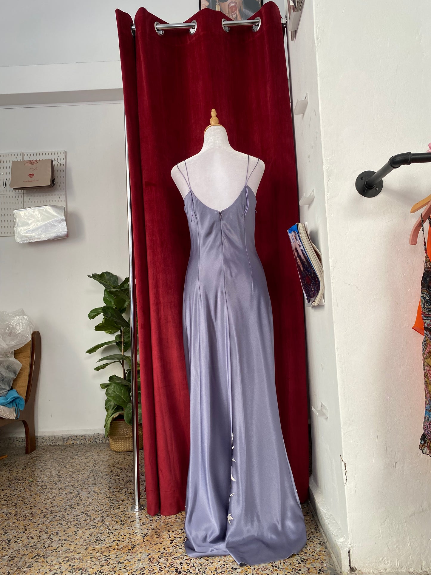 Satin light purple embroidered gown 🧚