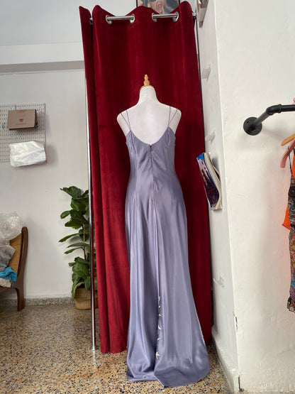 Satin light purple embroidered gown 🧚