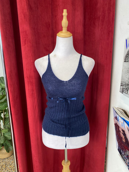 Motivi dark blue crochet top