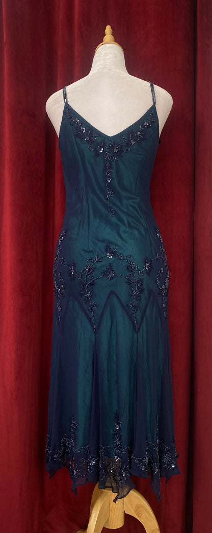 Midnight Riviera Beaded silk gown