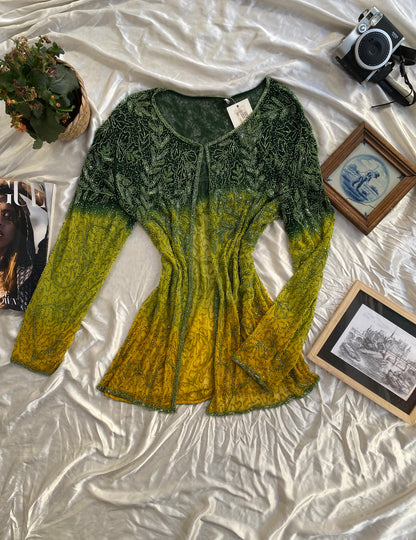 100% silk handbeaded luxurious cardigan 💚