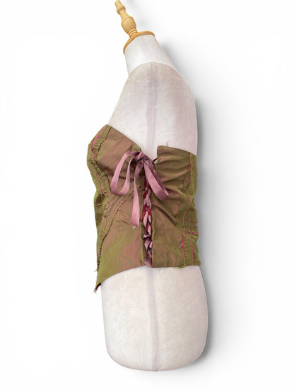 Organza pink and brown corset