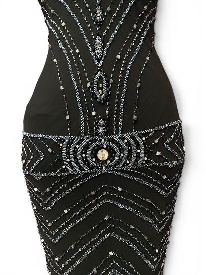 100% silk handbeaded gown