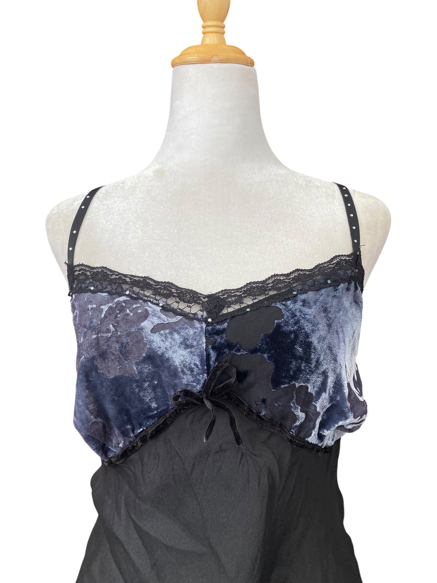 Velvet sheer lingerie top