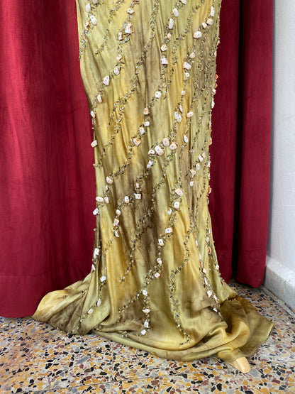 Olive Opulence Crystal Gown