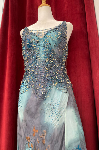 Celestial Mirage Crystal Mermaid Gown