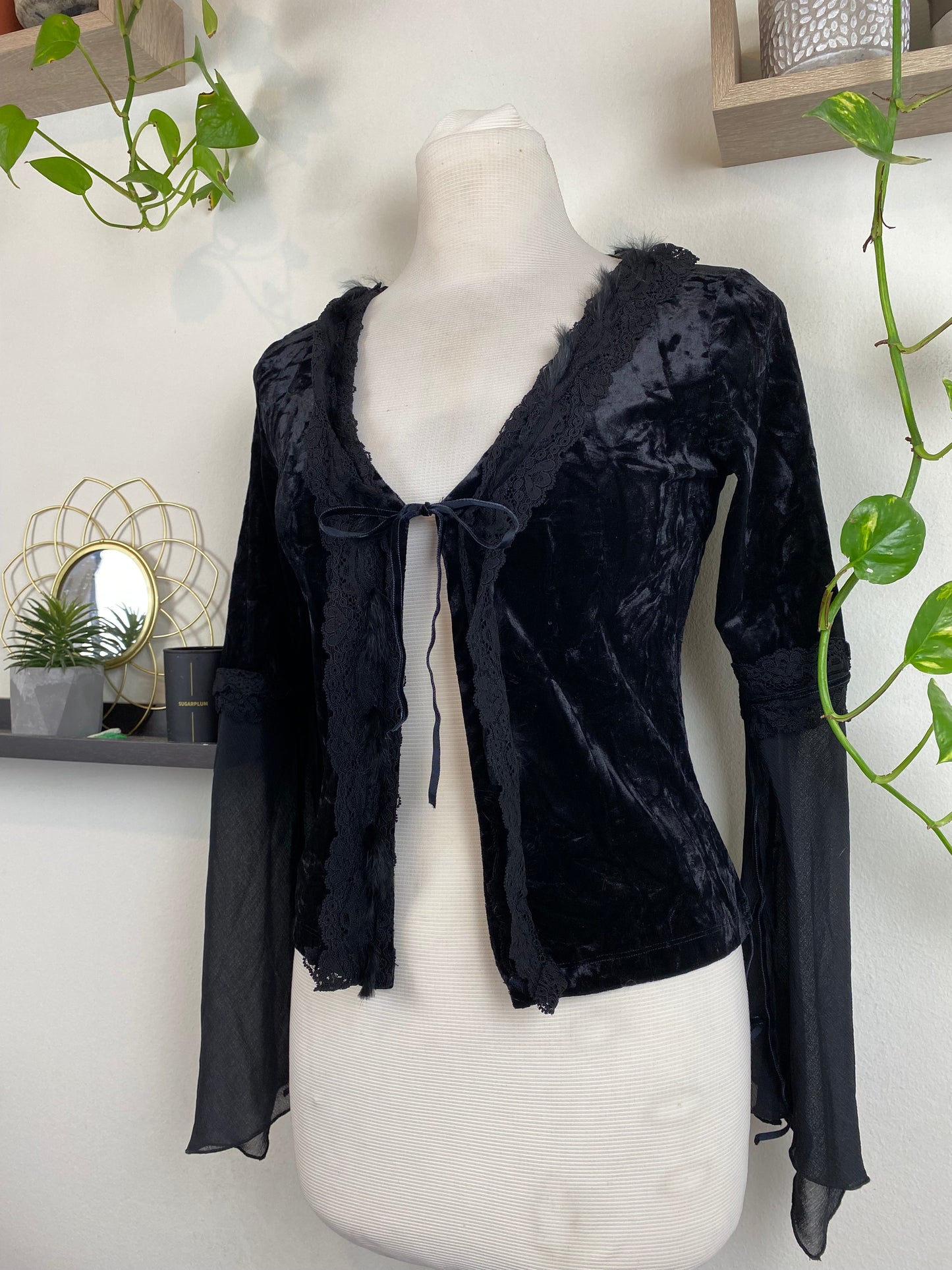 Brand new black velvet top