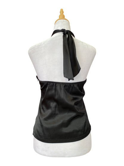 Satin summer halter top with rhinestones🕷️