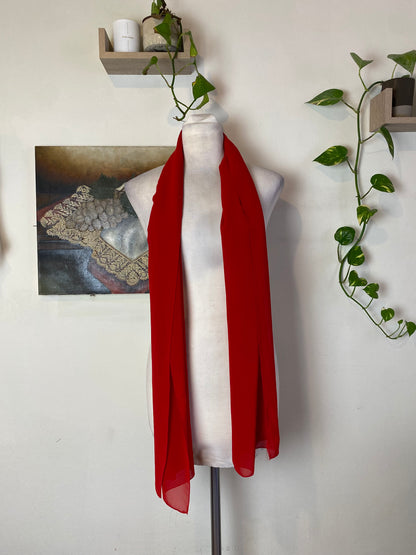Red silk scarf