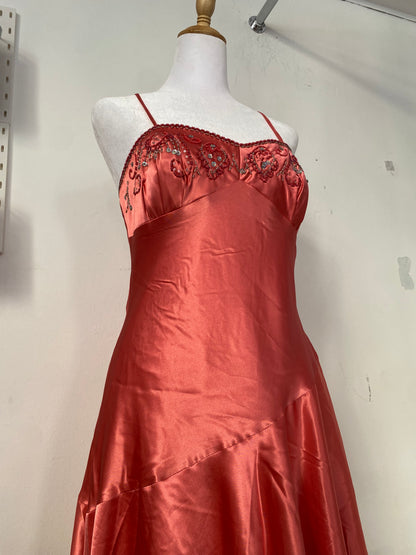 Brand new satin dress with sequin details