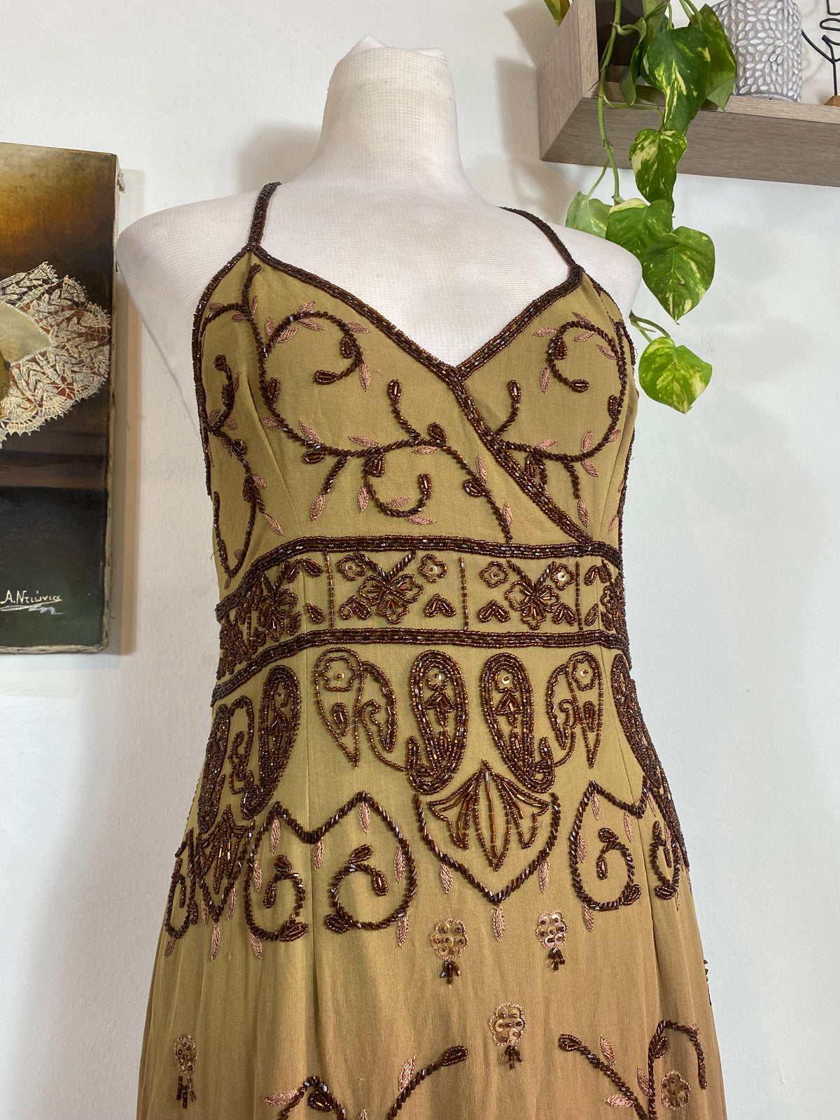 Sienna Baroque Silk Halter Gown
