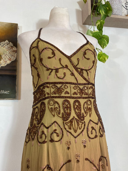Sienna Baroque Silk Halter Gown
