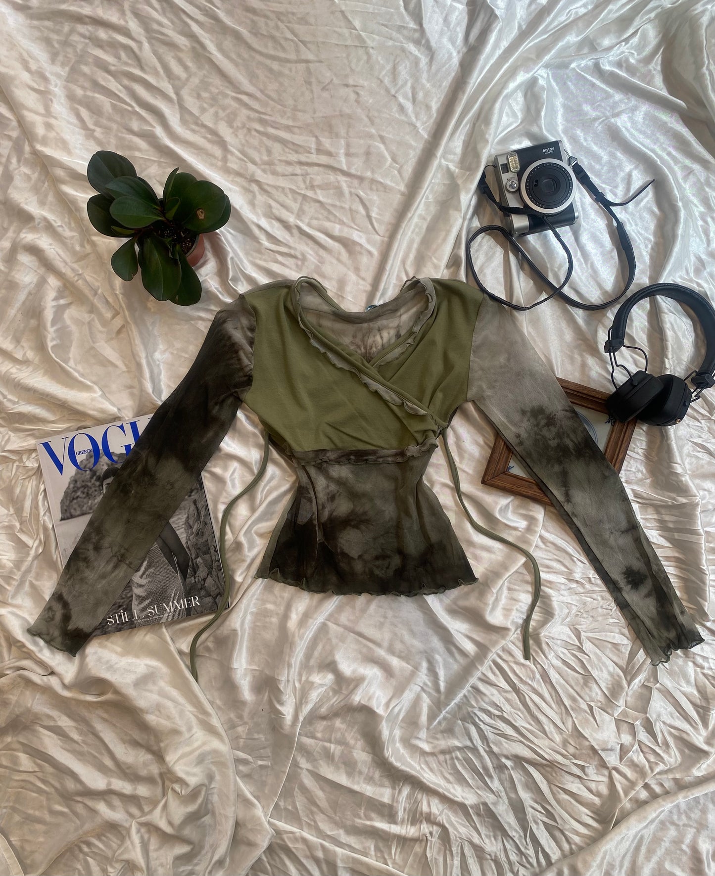 Brand new green top with sheer back