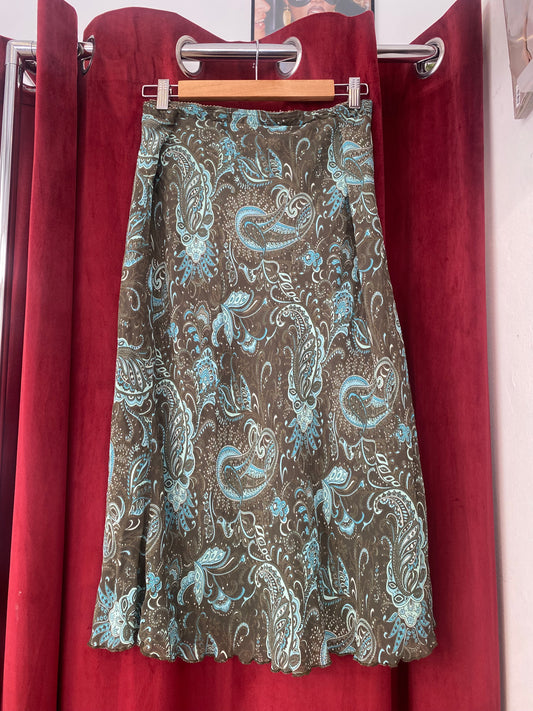 Brown and blue summer skirt