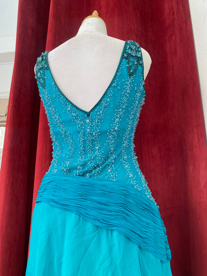 100% silk mermaid handbeaded gown