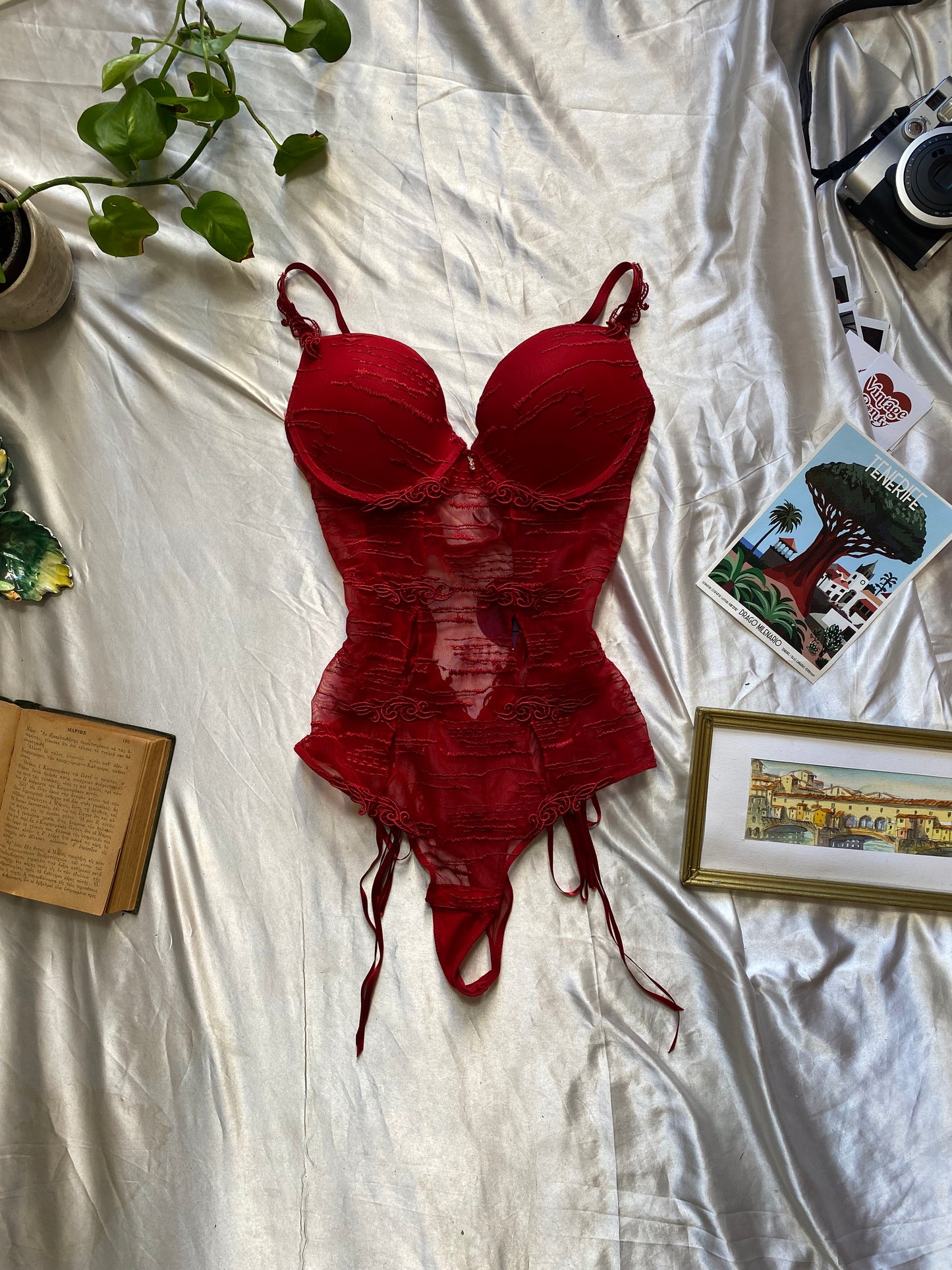 Brand new red lace bodysuit