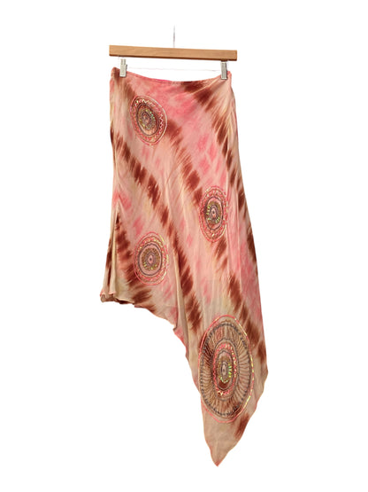 100% silk aftershock pink skirt