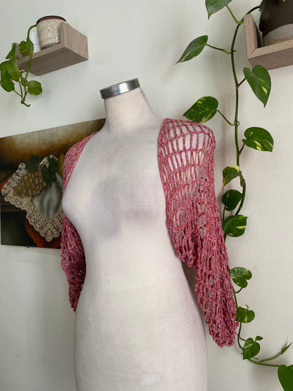 Brand new knitted pink summer bolero