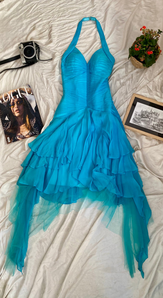 100% silk yve London blue gown 🩵