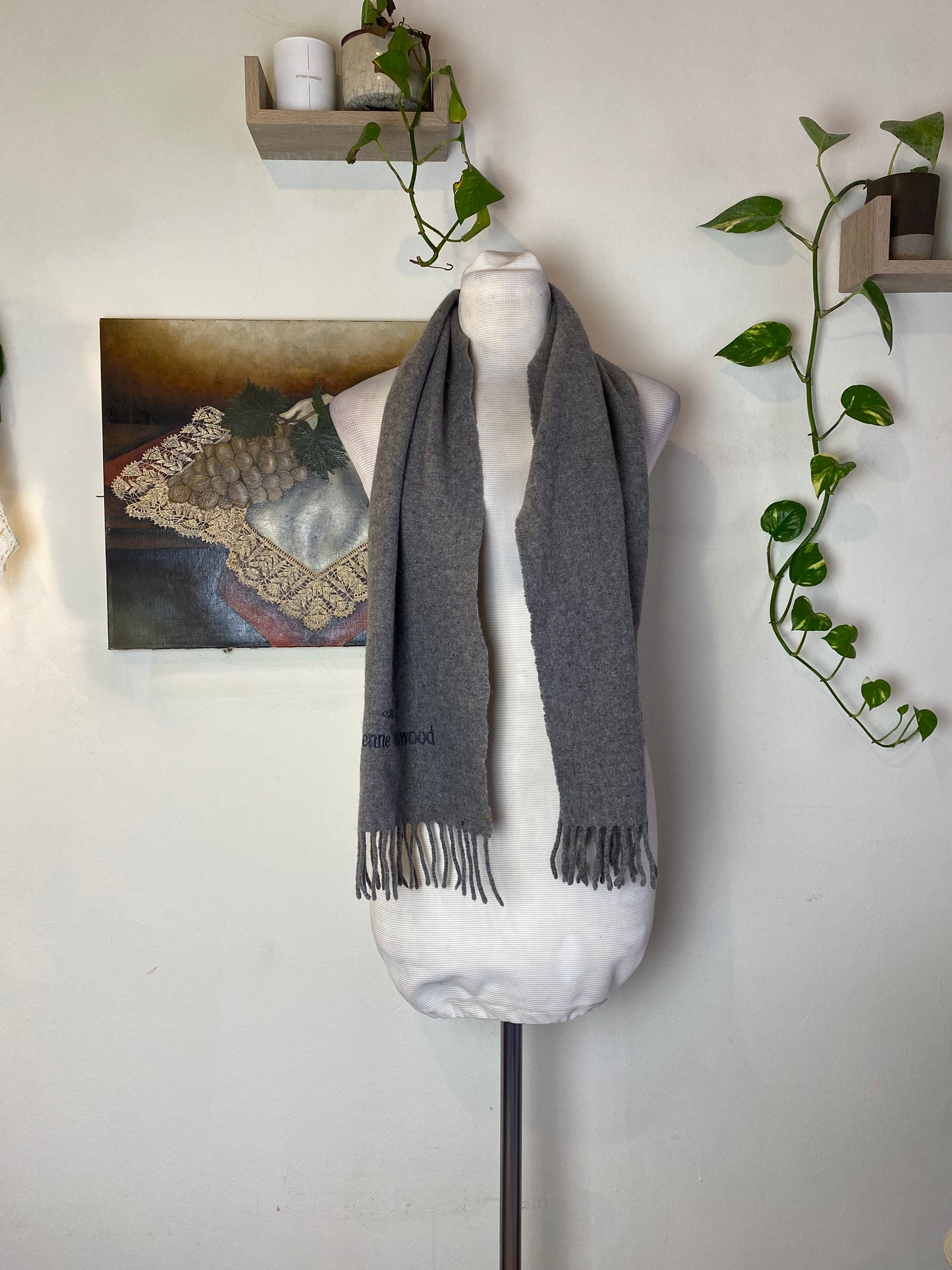 Vivienne Westwood wool grey scarf